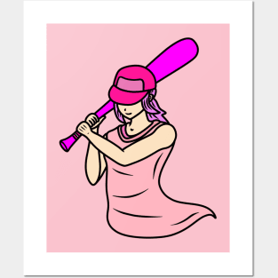 Beautiful baseball girl Posters and Art